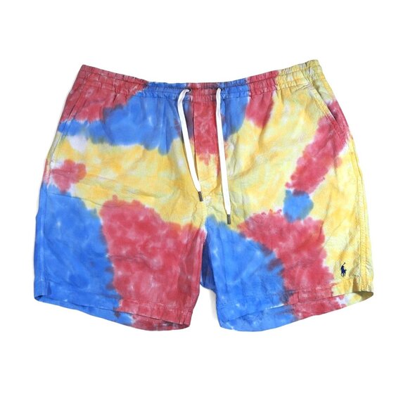 Polo Ralph Lauren 5.5" Tie-Dye Seersucker Drawstring Shorts Men's XXL - Picture 1 of 9